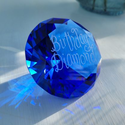 blue diamond paperweight for birthday gift