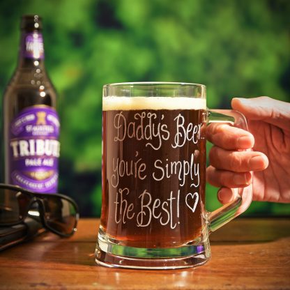 daddys beer simply the best hand engraved fathers day glass tankard (2)