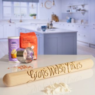 grans welsh cakes personalised wooden rolling pin can be hand engraved with any name date and message