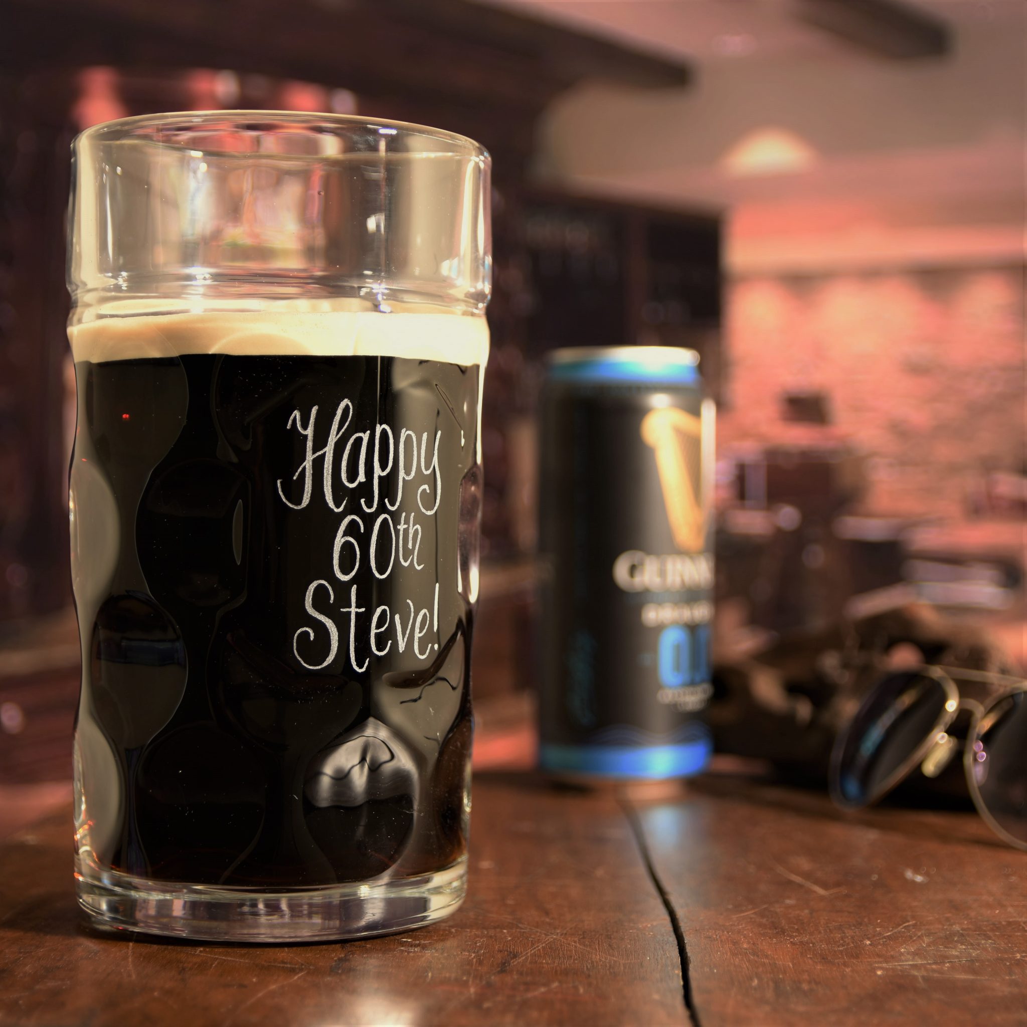 Personalised Giant Beer Stein Glass Cove Calligraphy