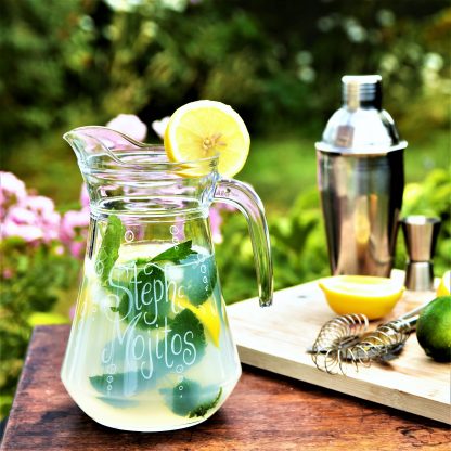 personalised glass mojito cocktail jug