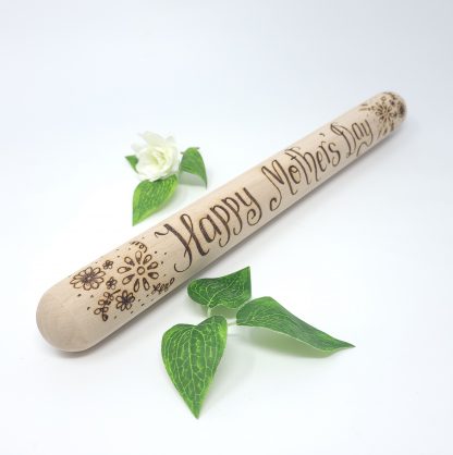 mothers day rolling pin with flowers design