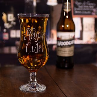 megan's cider personalised glass hand engraved with any name date and message