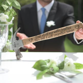 Father of the Bride hand engraved hammer