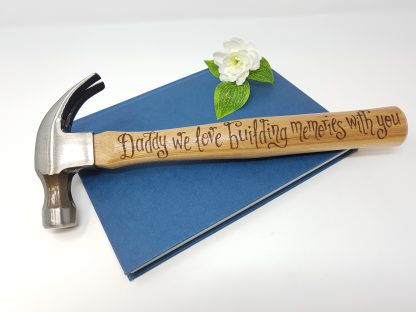 daddy we love building memories with you personalised hammer for fathers day