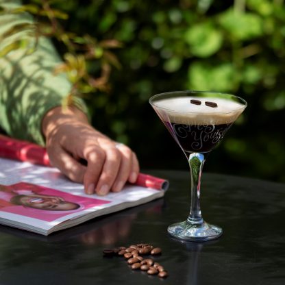 espresso martini glass personalised with your own message life sq