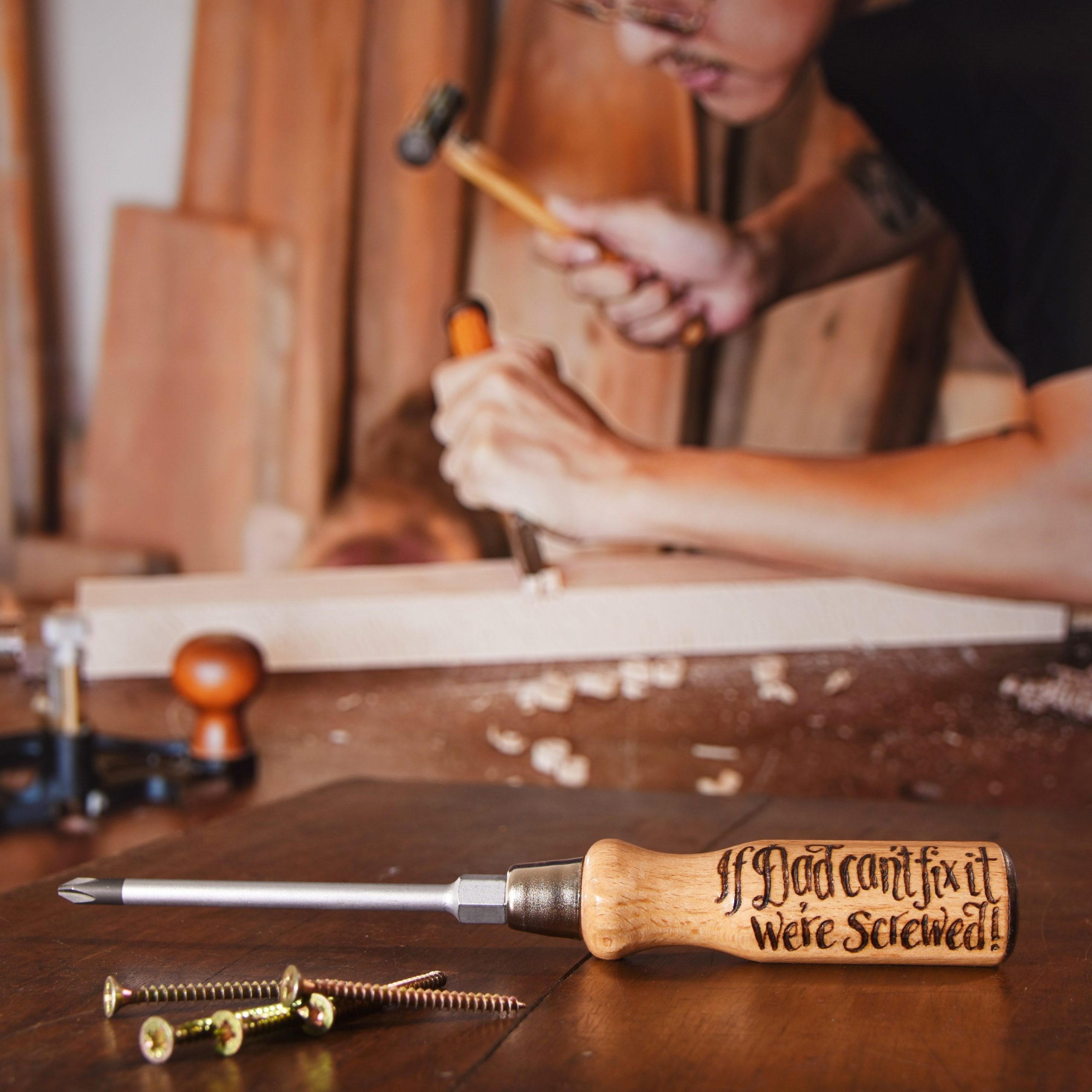 "If Dad can't fix it we're screwed!" personalised screwdriver for Father's Day hand engraved - £24.73