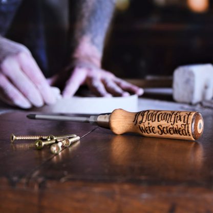 if dad can't fix it we're screwed personalised screwdriver for fathers day with any message hand engraved 3
