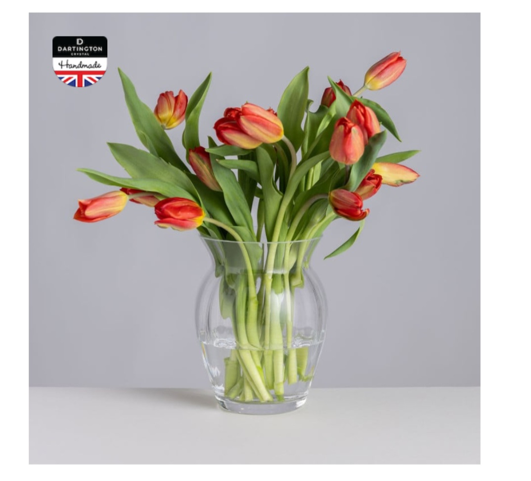 dartington tulip vase clear glass