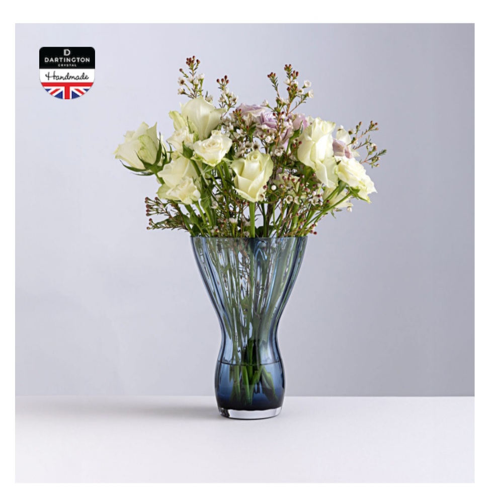 dartington bouquet vase in ink blue