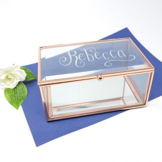 personalised bridesmaid jewellery box hand engraved with name date and message