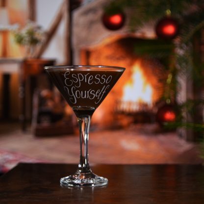 espresso yourself custom engraved martini glass christmas