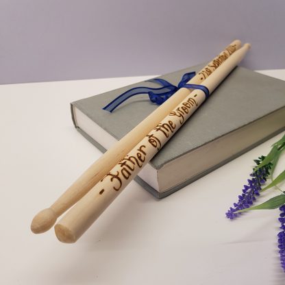 father of the groom personalised wooden drumsticks
