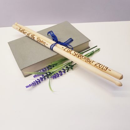father of the groom personalised wooden drumsticks
