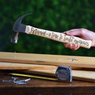 retirement a time to build memories personalised hammer