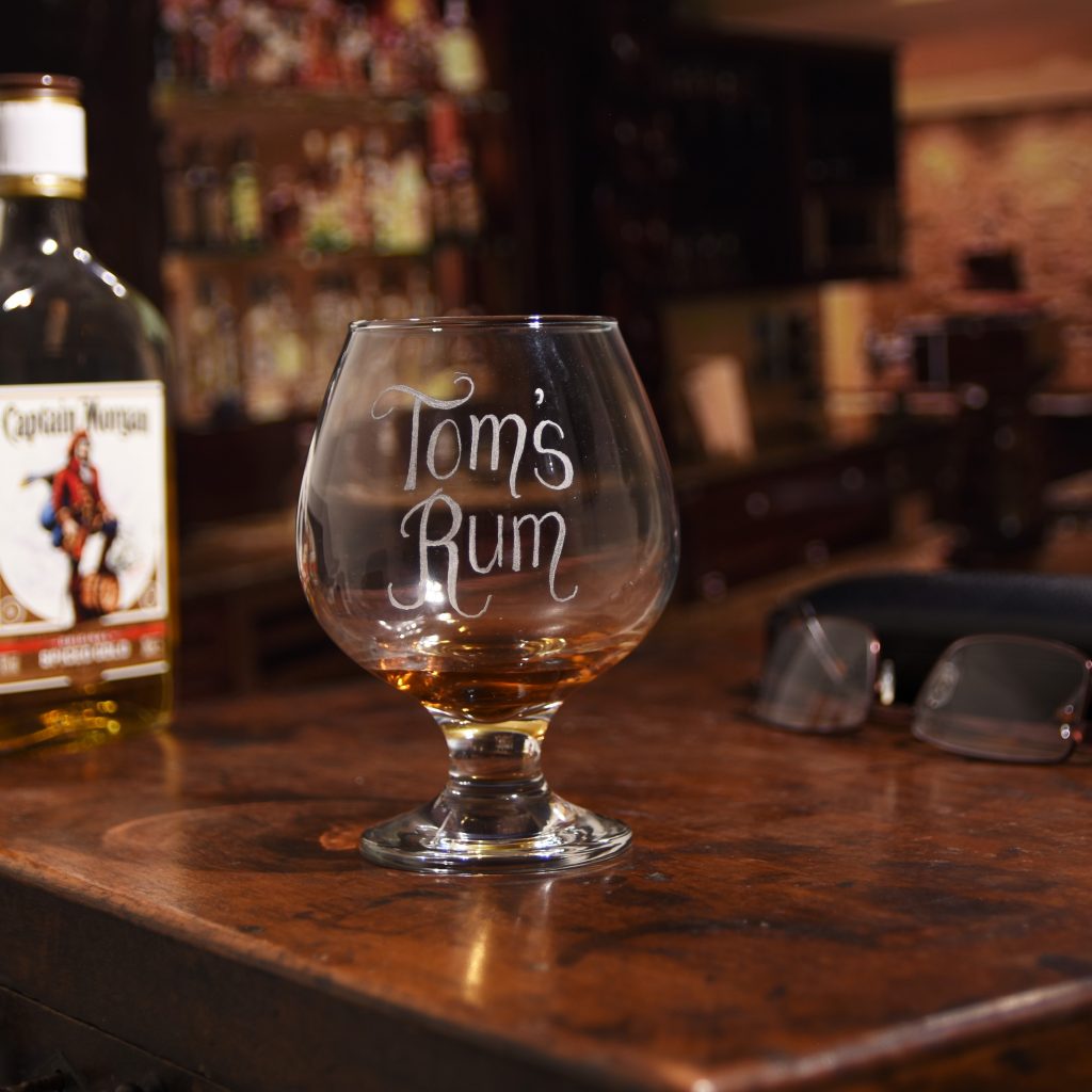 Personalised Rum Snifter Glass Cove Calligraphy Cove Calligraphy