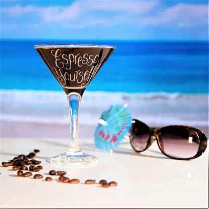 espresso yourself martini glass hand engraved with any message (2)