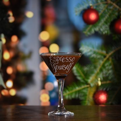 espresso yourself personalised martini glass for christmas