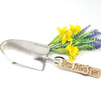 happy mothers day personalised garden trowel sq
