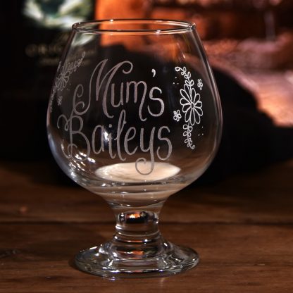 mothers day baileys glass hand engraved for mum
