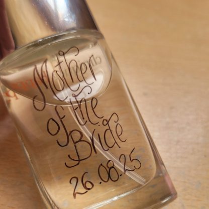 hand engraved perfume bottle for mother of the bride