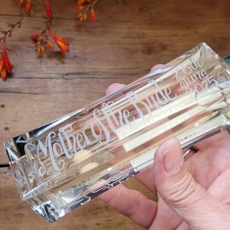 hand engraved perfume bottle for mother of the bride
